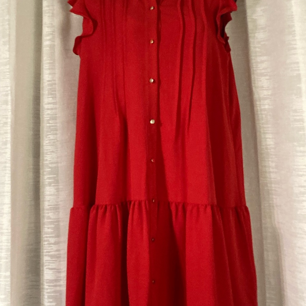 Red Red NWOT Be that Special Valentine in Julia Jordan Front Button Down Size 6